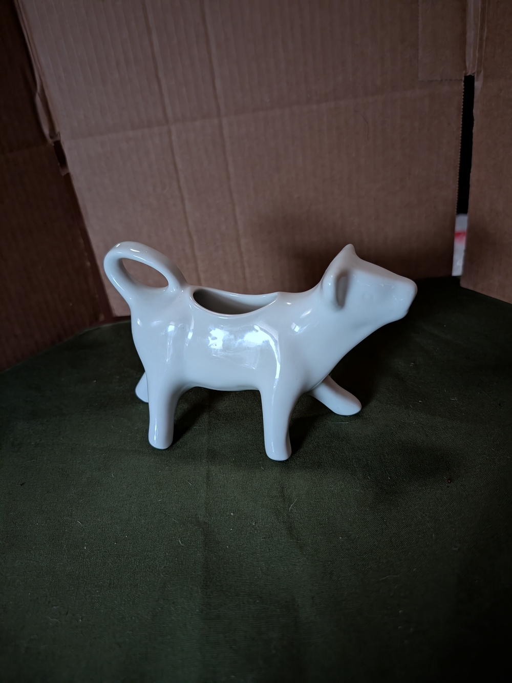 Glossy White Ceramic Cow Creamer Pitcher